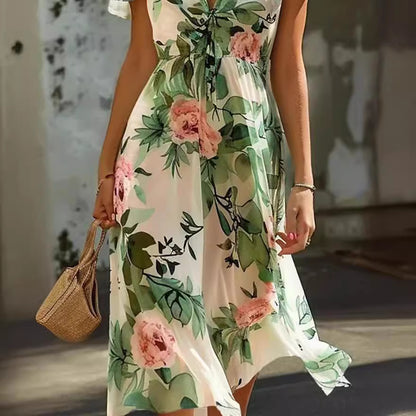Robe Sans Manches à Taille Haute avec Laçage – Disponible en 4 Couleurs Tendance